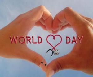 пазл Всемирный день сердца, в последнее воскресенье сентября мероприятия проводятся для улучшения здоровья и снижения рисков